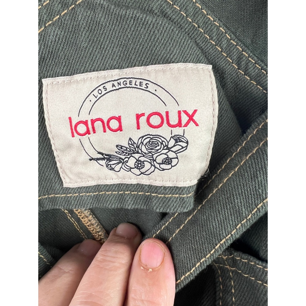 Luna‎ Roux 90s Retro Dungaree Utility Twill Overalls Size M Wide Leg Olive Green - Picture 5 of 7